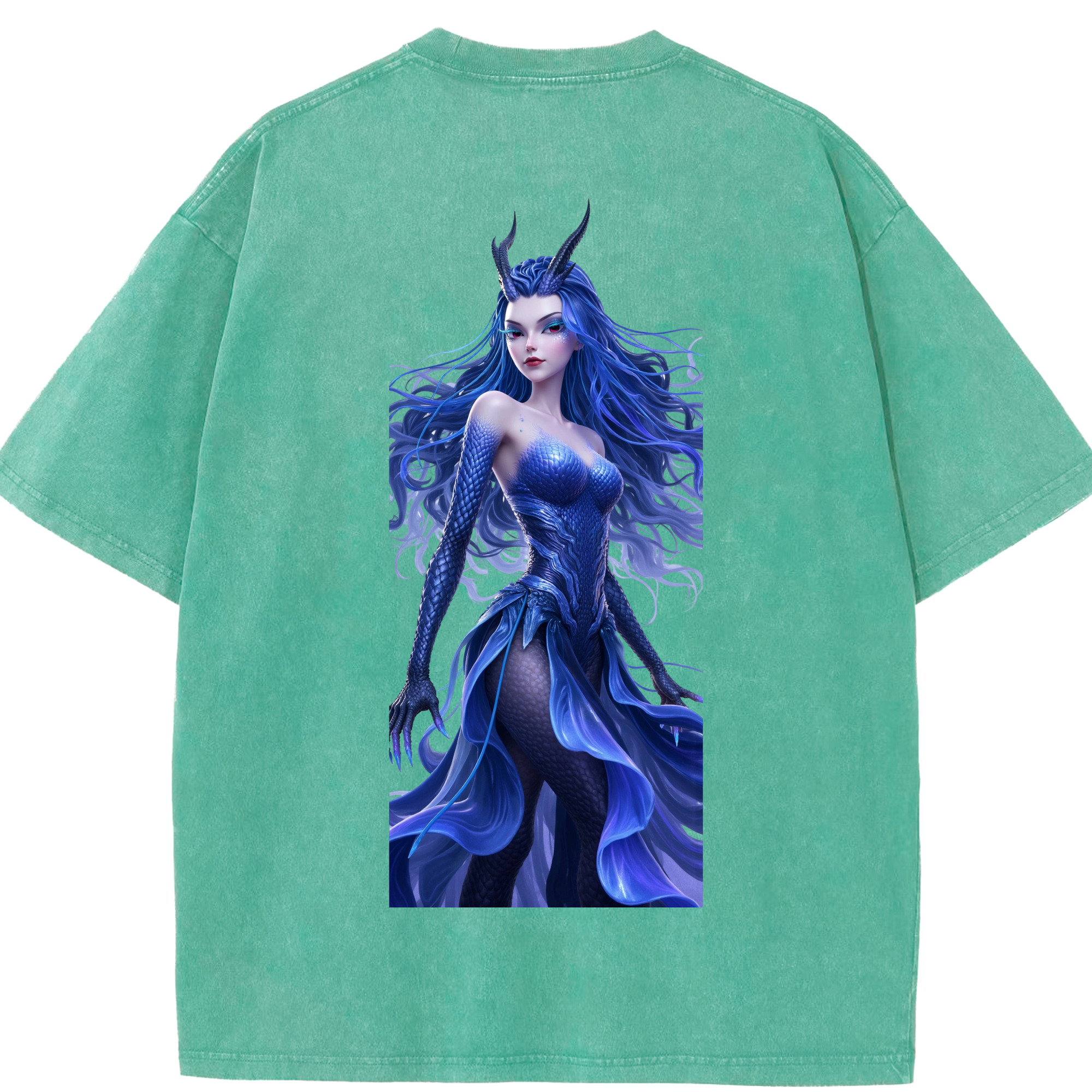（画像用） Ne Zha 2 ナタ 魔童の大暴れ 綿100% ヴィンテージ風 半袖Tシャツ（背面プリント）